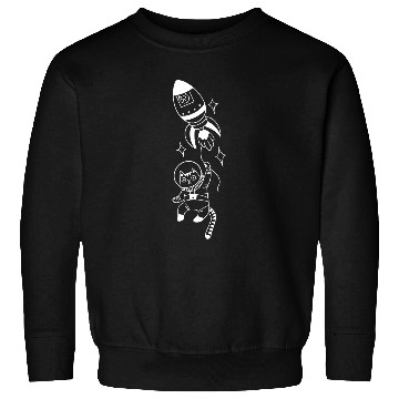 Discover Astronaut Cat Funny Flying Kitty Outer Space Cat Lover Sweatshirts