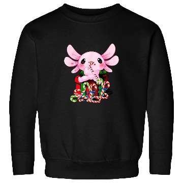 Discover Axolotls Pet Candy Cane Merry and Bright Axolotls Kawaii Candy Costume 203 Sweatshirts