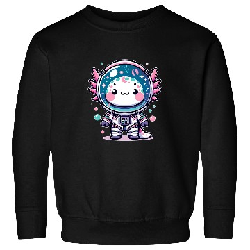Discover Kawaii Astro Axolotls Exploring Cosmic Galaxies Sweatshirts