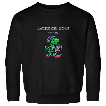 Discover Dinosaur Pet Jackson Hole Wyoming Cute Snowboard TRex Sweatshirts