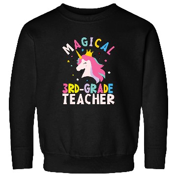 Discover Unicorn Pet Back To School 3rd Grade Teacher Sweatshirts