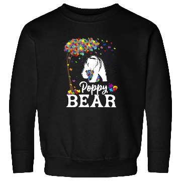 Discover Autism Puzzle Awareness Poppy Bear Support Sweatshirts