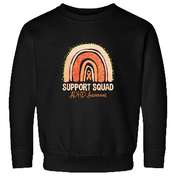 Discover ADHD Ribbon Support Squad ADHD Awareness Rainbow Sweatshirts