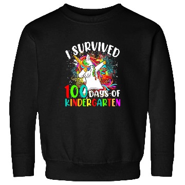 Discover Unicorn Pet I Survived 100 Days Of Kindergarten Kids  Unicorn 65 Sweatshirts