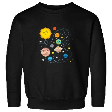 Discover Solar System Space Planets Astronaut Science Distressed Sweatshirts