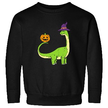Discover Dinosaur Pet Brachiosaurus Witch Pumpkin Halloween Dinosaur Brontosaurus 2 2 Sweatshirts