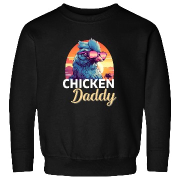 Discover Chicken Pet Daddy Retro Synthwave Sweatshirts