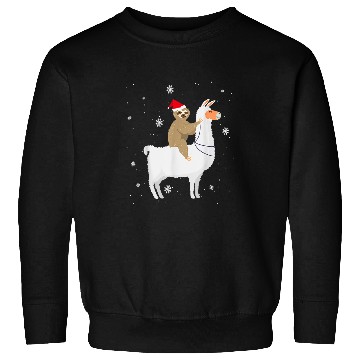 Discover Llama Pet Christmas Llama Santa Hat Ugly xmass Tree Alpaca Gift Sweatshirts