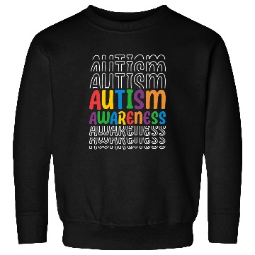 Discover Autism Puzzle Modern Trendy Typography Illustration Sweatshirts