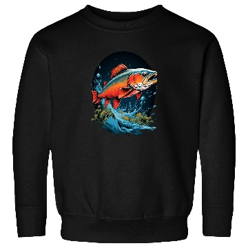 Discover Fishing Fun Fly Fishing Arctic Char Brook Trout Fish 11 Sweatshirts