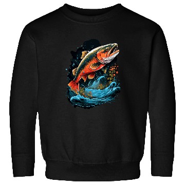 Discover Fishing Fun Fly Fishing Arctic Char Brook Trout Fish 1 Sweatshirts