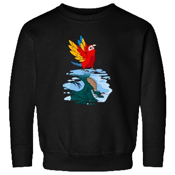 Discover Dragon Pet Parrot Dragon Reflection I Scarlet Macaw Sweatshirts