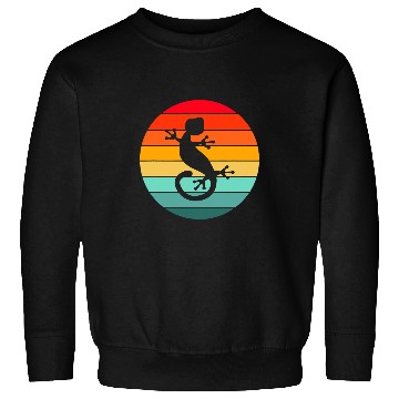 Discover Gecko Pet Silhouette Sunset Circle Sweatshirts