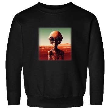 Discover Aliens UFO Flat Mars Alien Face Halloween Alien UFO Space Sweatshirts