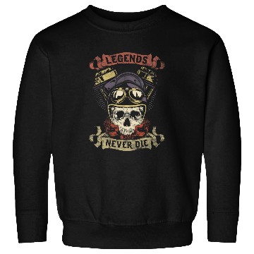 Discover Skull Motorcycle Gift Biker Legends Never Die Dad Papa Sweatshirts