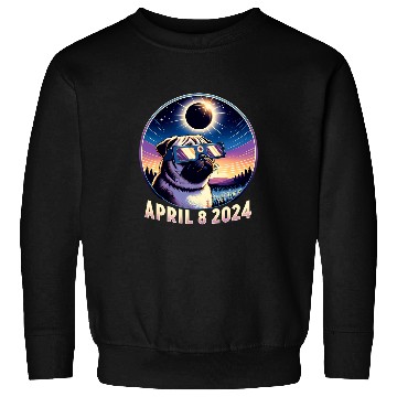 Discover Pug Watching Total Solar Eclipse Dog Animal Sweatshirts