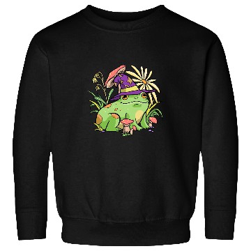 Discover Frog Pet Cottagecore Aesthetic Mushroom Wizard Hat Frog Toad Sweatshirts