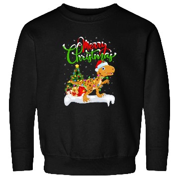 Discover Dinosaur Pet Lover xmass Lighting Santa Tyrannosaurus Christmas Sweatshirts