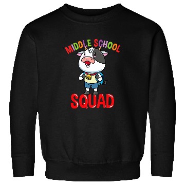 Discover Cow Pet Back To School Middle School Squad Sweatshirts
