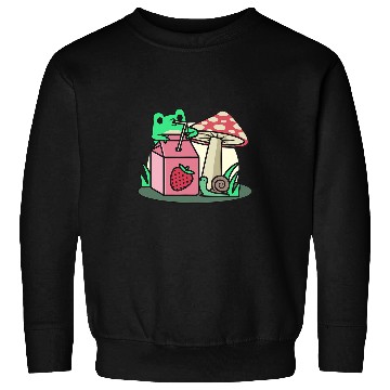 Discover Frog Pet Cottagecore Aesthetic Mushroom Frog Toad Mycology Mycology Sweatshirts