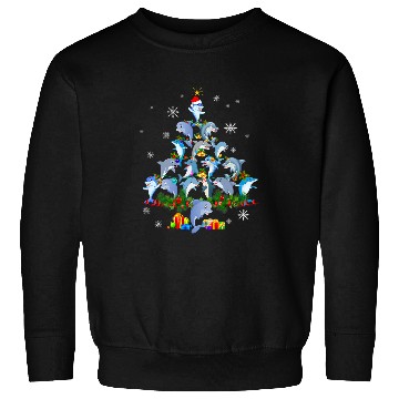 Discover Dolphin Pet Gift Christmas Tree Lights Dolphin Lovers Xmas Sweatshirts