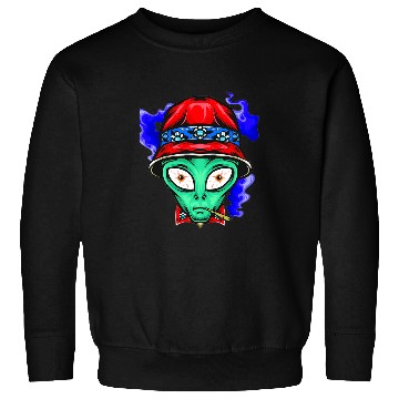 Discover Aliens UFO face Funny Space Planets Galaxy Solar System Sweatshirts