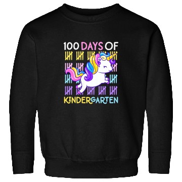 Discover Unicorn Pet 100 Days of Kindergarten Unicorn Teacher Girls Toddler Kids Sweatshirts