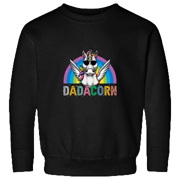 Discover Unicorn Pet Dadacorn Awesome Rainbow Unicorn Rock n Roll For Fathers Day Sweatshirts