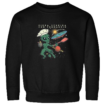 Discover Aliens UFO Funny Flat Earth Society Chef Sweatshirts