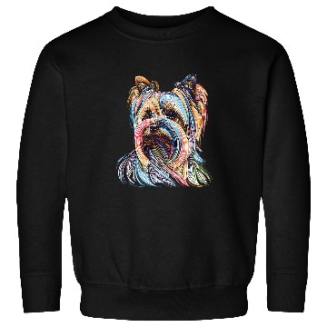 Discover Yorkshire Terrier Color Line Drawing Yorkie Dog Lover Simple Sweatshirts