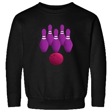 Discover Sport Bowling Purple Bowling Pins Ball Team Sweatshirts