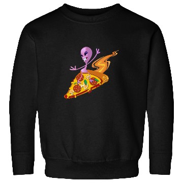 Discover Aliens UFO Pizza Loving Surfing Sweatshirts