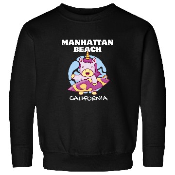 Discover Unicorn Pet MANHATTAN BEACH  Surf Retro Unicorn Surfing Sweatshirts