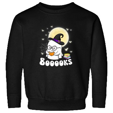 Discover Book Fun cute booooks ghosts halloween teacher book reading Sweatshirts