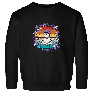 Discover Frog Pet vintages mystical frog wizard meditating on magic mushrooms Sweatshirts