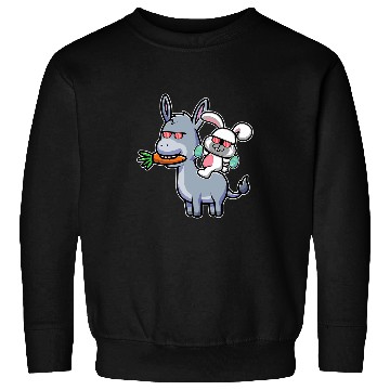 Discover Donkey Pet Easter Bunny Riding On Donkey Cute Easter Egg Hunt Kids Sweatshirts