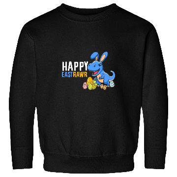 Discover Dinosaur Pet Cute Easter Dinosaur Dino Lover Bunny Easter Egg Hunter Kids Sweatshirts