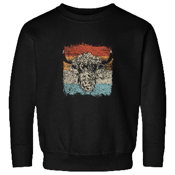 Discover Cow Pet Scottish Highland Cow Cattle Hairy Cow Flowers Woman 01 Sweatshirts