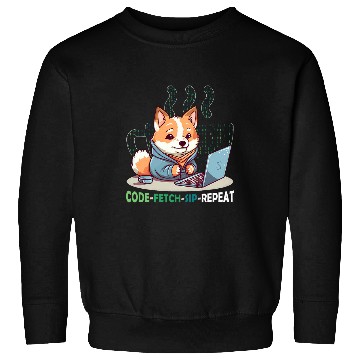 Discover Shiba Inu Pet Code Fetch Sip Repeat Coffee Binary Shiba Inu Programmer Sweatshirts