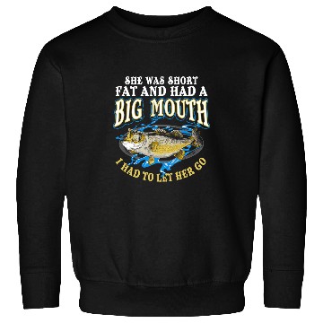 Discover Fishing Fun Short Fat Big Mouth Bass Fishing Short Sleeve frt Sweatshirts