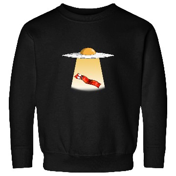 Discover Tractor Fun driving Kawaii Egg Flying Saucer Abducts Bacon With Tractor Beam 1 Sweatshirts