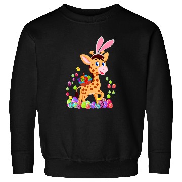 Discover Giraffe Pet Easter Giraffes Lover Bunny Giraffes Holding Easter Egg Sweatshirts