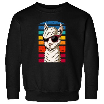 Discover Llama Pet Rainbow Alpaca Llama Fun with sunglasses for women and men Sweatshirts