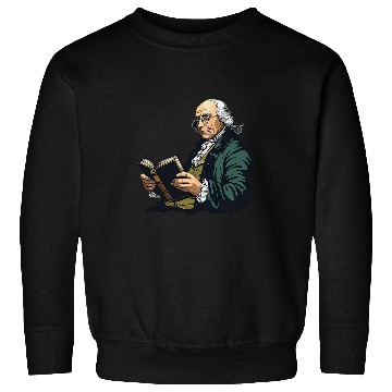 Discover Book Fun Benjamin Franklin Reading A Book 1 Sweatshirts