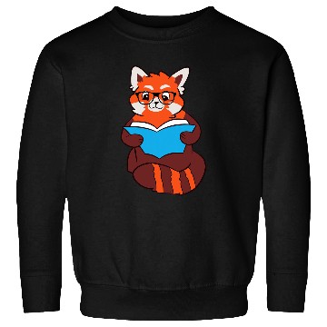 Discover Book Fun Red Panda Sleeping Reading Book Red Panda Sweatshirts