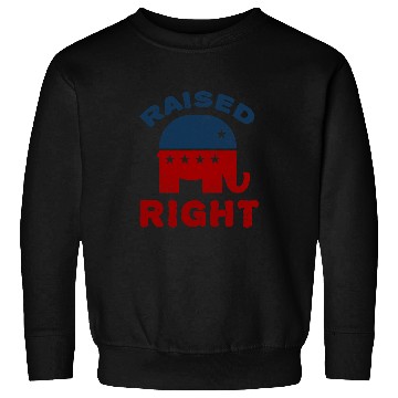 Discover Elephant Mammal Raised Right Republican  Conservative Sweatshirts
