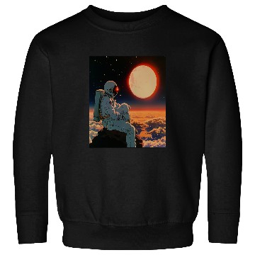Discover Astronaut Job Retro 1990s Japanese Anime Space Astronaut Sun Rising Art 3 Sweatshirts