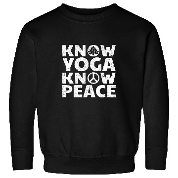 Discover Know Yoga Peace Peace Lotus Meditation Workout Sweatshirts