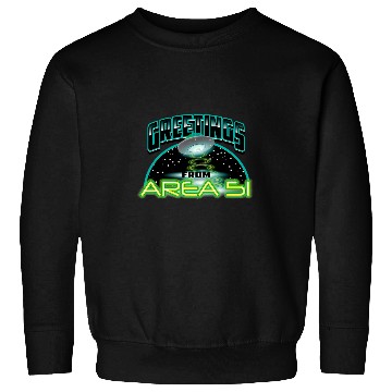 Discover Aliens UFO Cute Greetings From Area 51 Gift For Alien Believers Sweatshirts