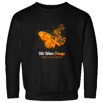 Discover Multiple Sclerosis Ribbon We Wear Orange Multiple Sclerosis Awareness Butterfly Sweatshirts